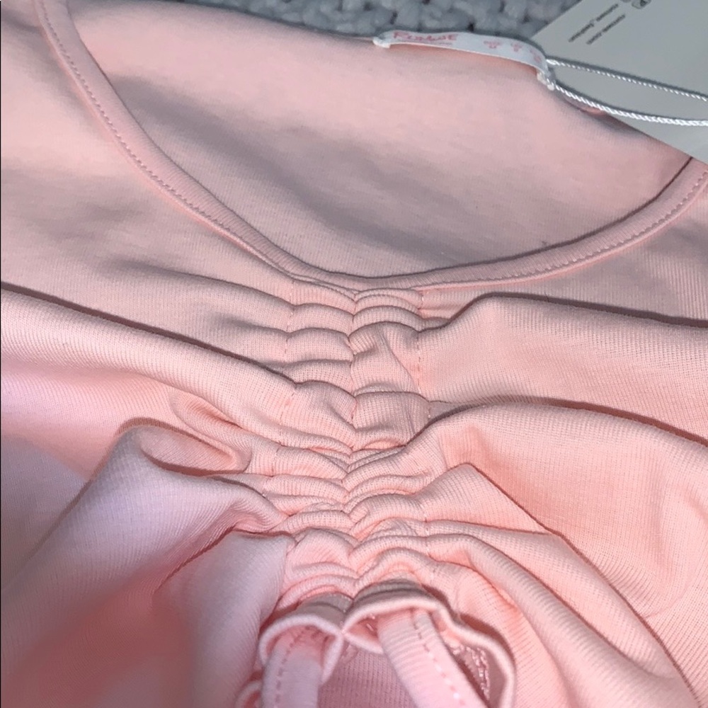 Cropped pink drawstring Romwe top - Picture 4 of 4